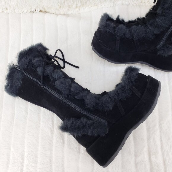 Cub 311 Platform Furry Mammoth Stomper Knee Boots - Picture 8 of 11